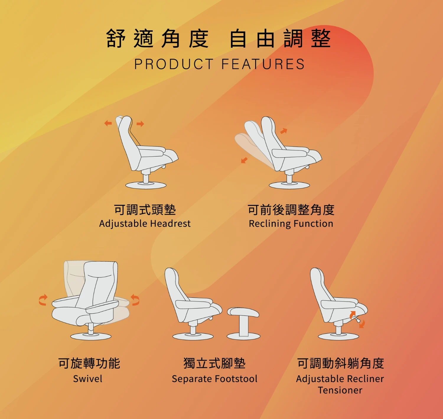 休閒椅推薦Function Chair | 全能休閒椅 - 五大功能 | 睡眠王國 Sleep Country